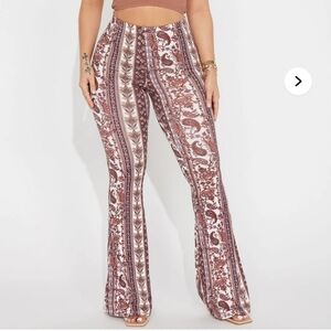 Paisley Print Flared Pants